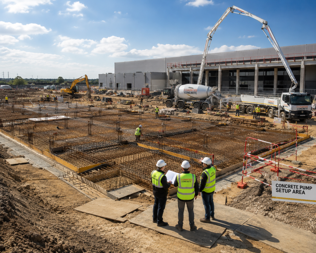 commercial concrete pour